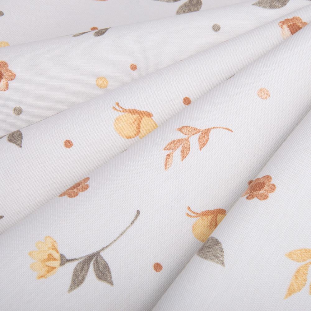 Тканина декоративна скатерна Квіти бавовна з водовідштовхувальним просоченням 220 гр/м2 180 см Бежевий (26926) - фото 3