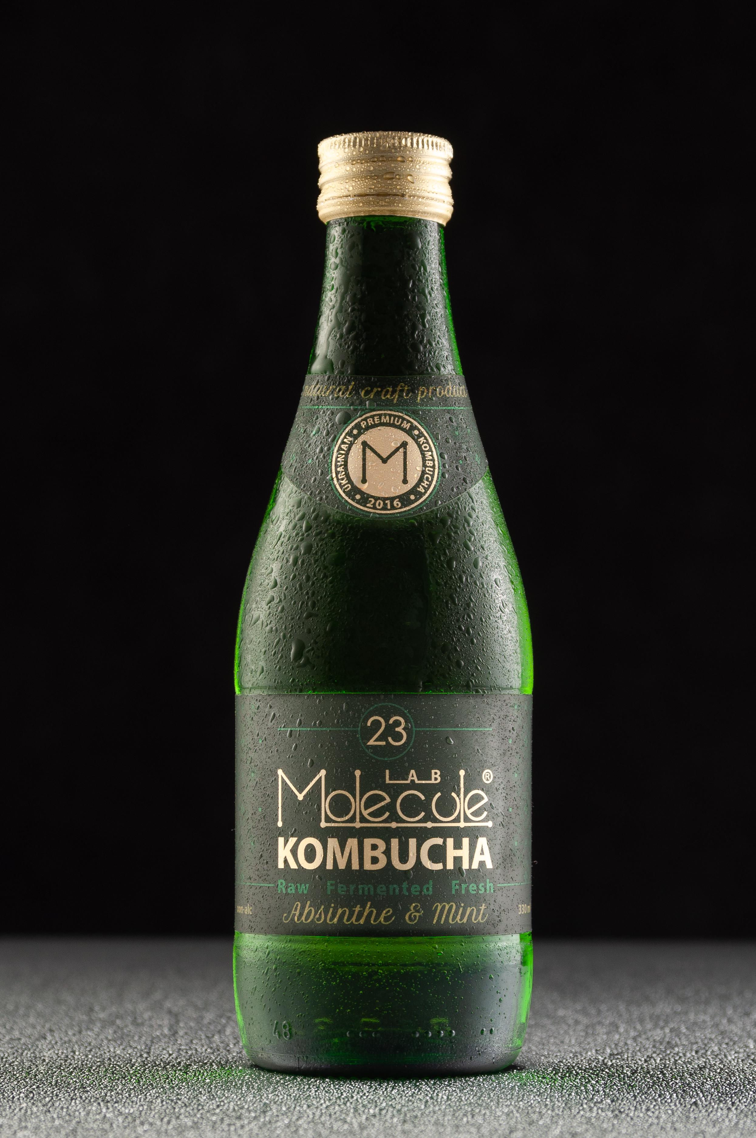 Крафтова комбуча Molecule Lab №23 Absinthe & Mint ферментований зелений чай з полином і м'ятою 0,33 л 12 шт. (10088497)