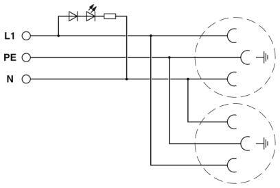 Розетка подвійна Phoenix Contact EO-CF/UT/LED/DUO гвинтова з LED 250 В AC 16A Сірий (0804036) - фото 2