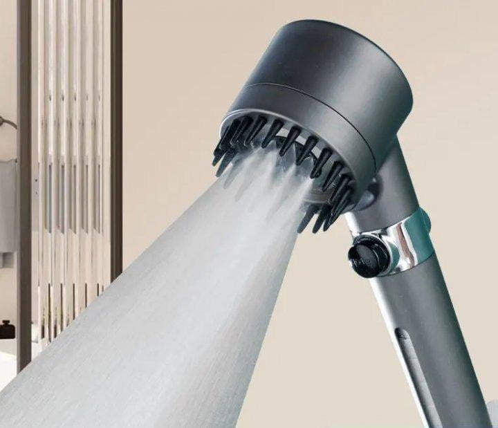 Лейка массажная для душа Turbocharged Shower Head с вращением 360° Серый (235U) - фото 5