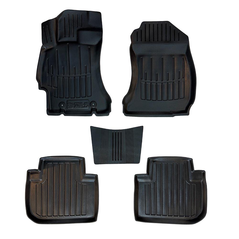 Коврики в салон SOVA-PL для Subaru Forester SJ 2012-2018 резиновые 5 шт. Черный (28800470)