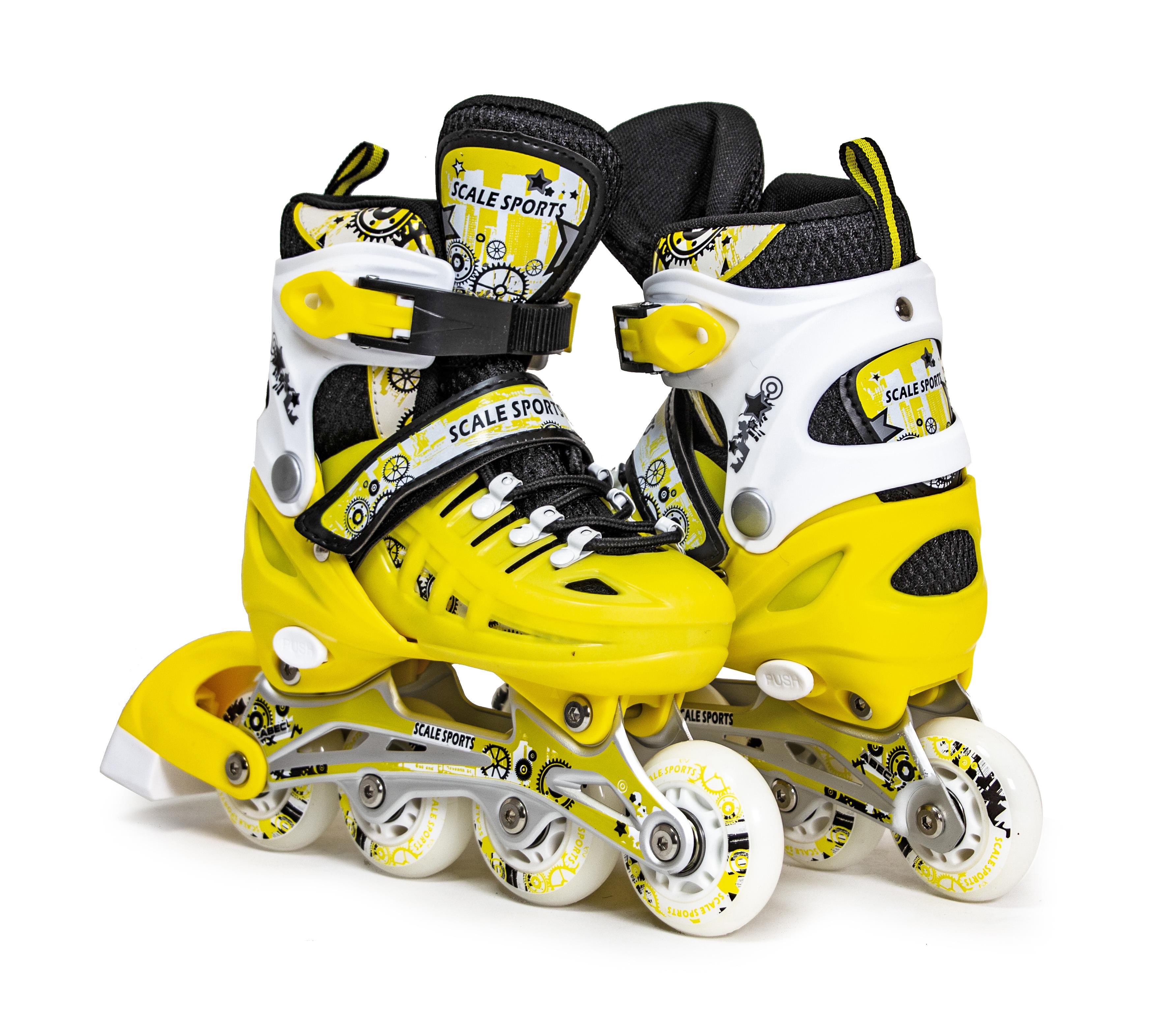 Ролики раздвижные Scale Sports LF905 р. 29-33 Желтый