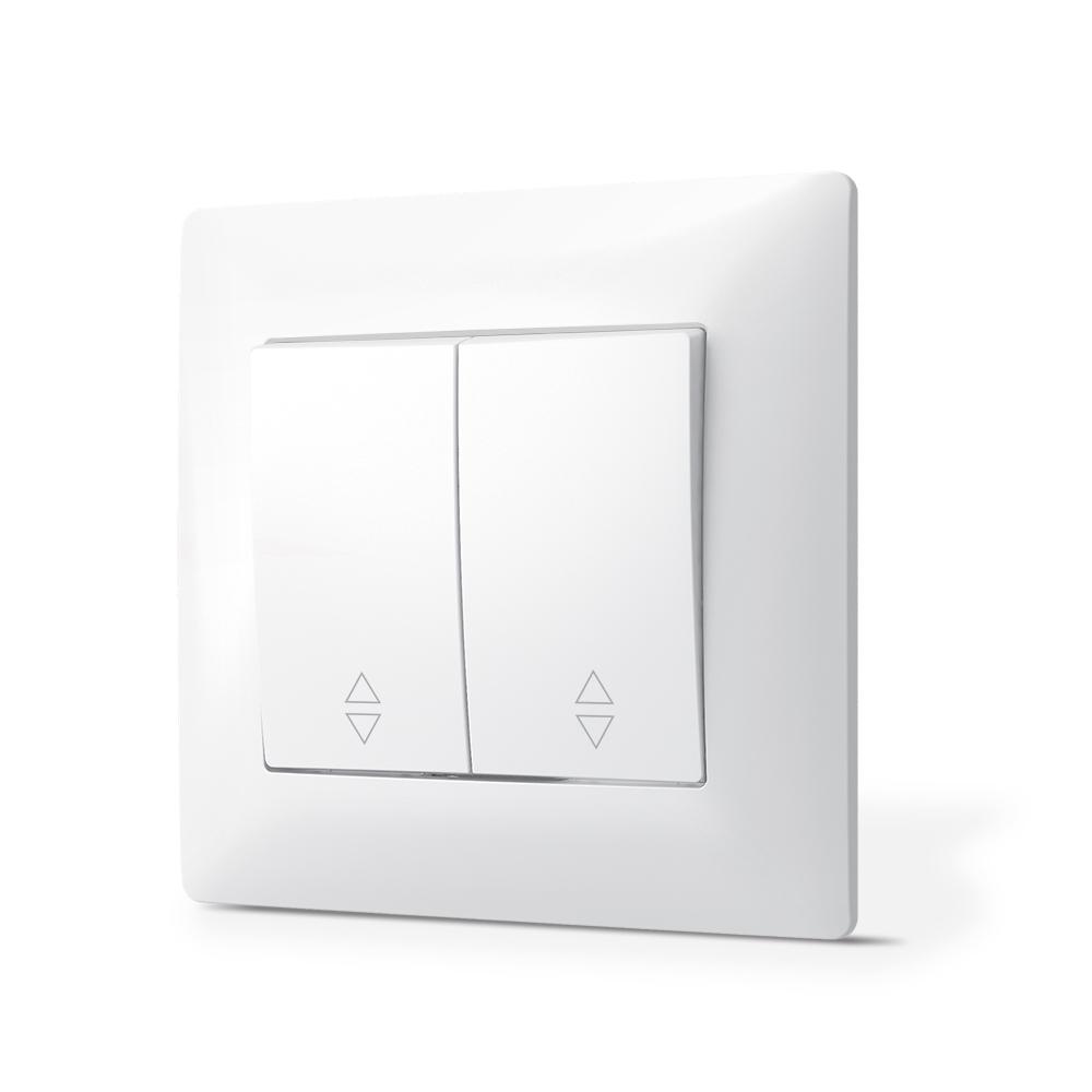 Выключатель двухклавишный проходной TITANUM Standard Белый (12627)