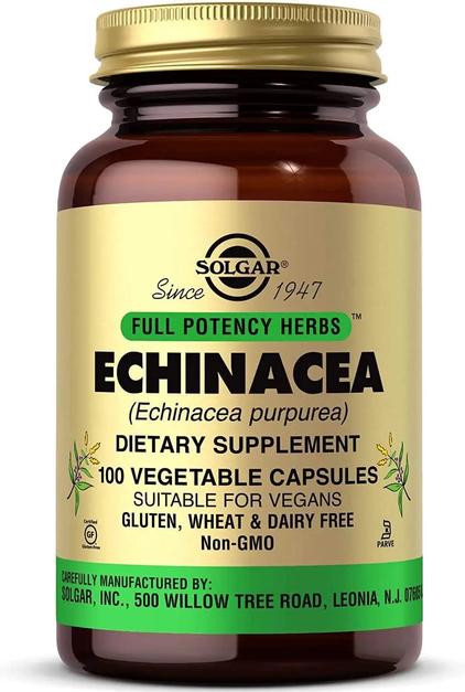 Добавка Эхинацея экстракт Эхинацея пурпурная Solgar FP Echinacea 100 вегетарианских капсул