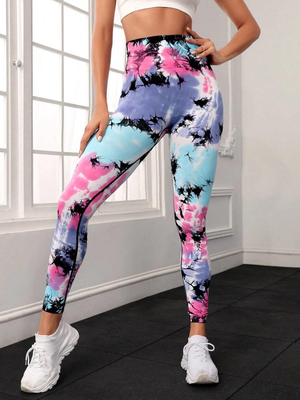 Леггинсы с мраморным принтом L Разноцветный (PH01L)