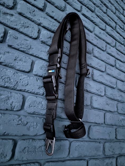 Ремень трехточечный с карабином и утяжкой Черный (three-point-1-bl)