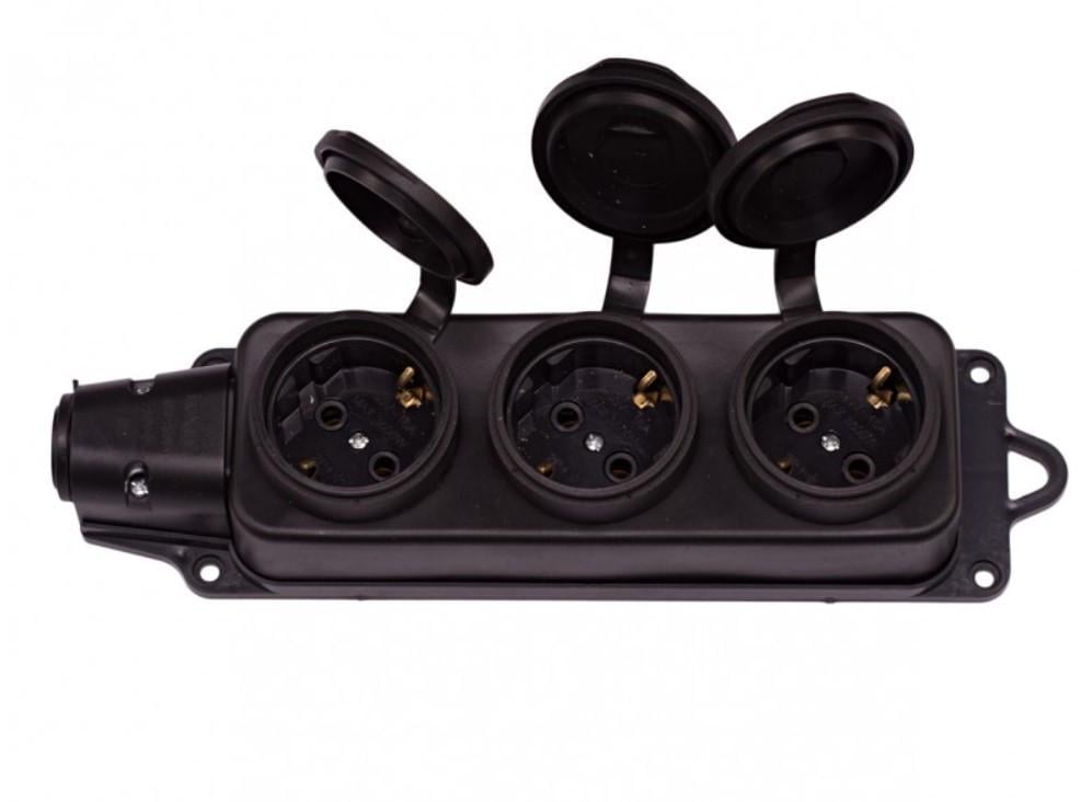 Колодка для удлинителя Luxel каучук с заземлением 3 поста (1133) - фото 2 Колодка для удлинителя Luxel каучук с заземлением 3 поста (1133) - фото 2