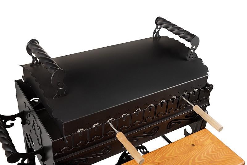 Мангал гриль Smoke House BBQ в комплектації Maximum 850х600х850 мм на 15 шампурів з кришкою BBQ грати та шампурами Античний (27860589) - фото 2 Мангал гриль Smoke House BBQ в комплектації Maximum 850х600х850 мм на 15 шампурів з кришкою BBQ грати та шампурами Античний (27860589) - фото 2