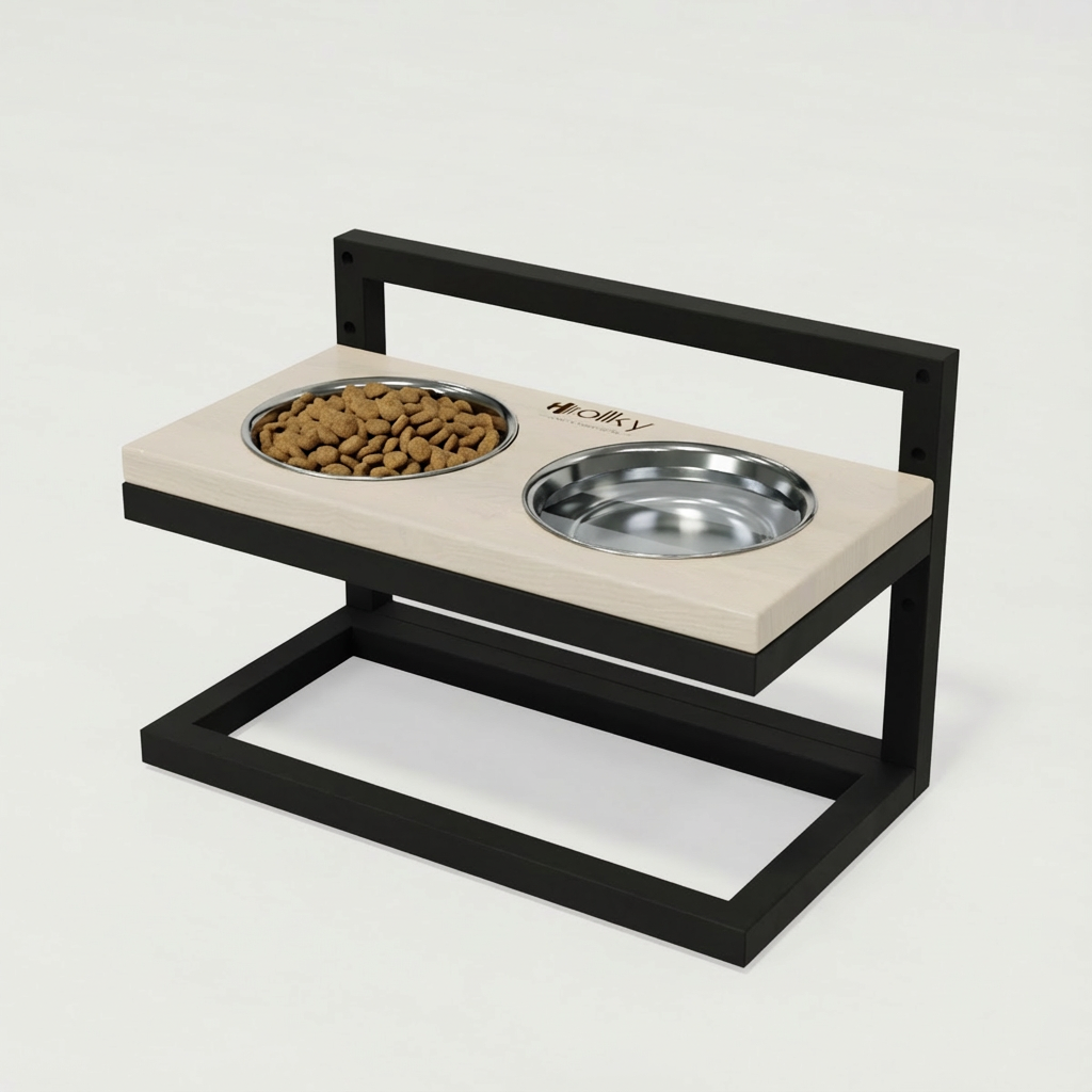 Миски на регулируемой подставке для маленьких собак Hollky Flex S 2х0,45 л (FS-422523-BLWH) - фото 2