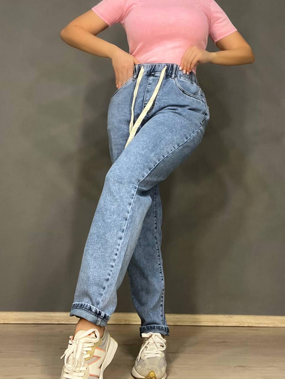 Джинси жіночі V&D 4068 МОМ jeans comfort резинка на талії стрейчеві тонкі полегшені р. 36 Блакитний (3826) - фото 6