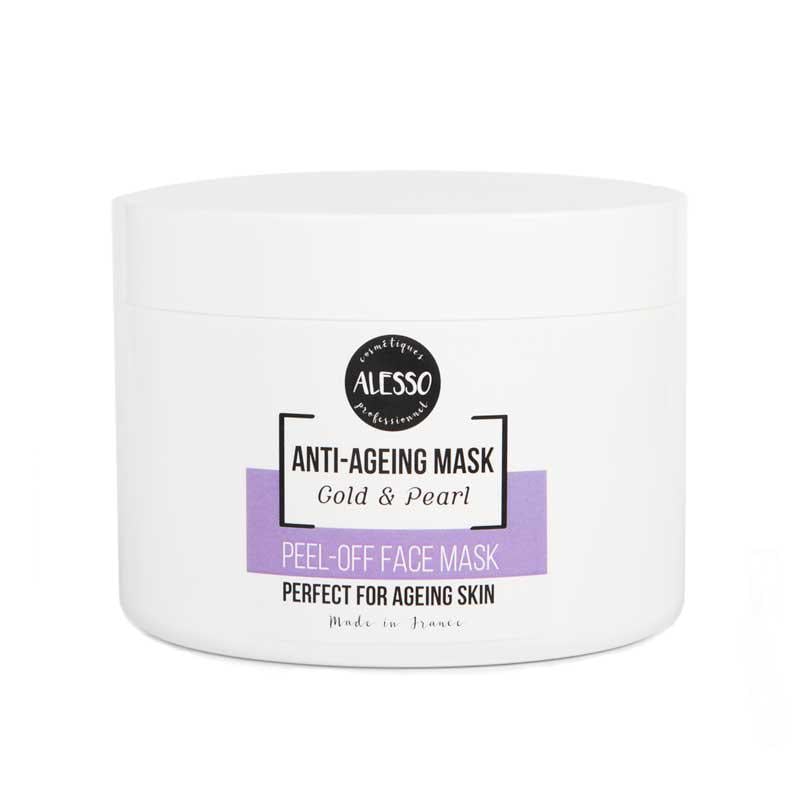 Альгинатная маска ALESSO Anti-Ageing Mask Gold & Pearl омолаживающая,лифтинговая для всех типов кожи 200 г (3273629214432)