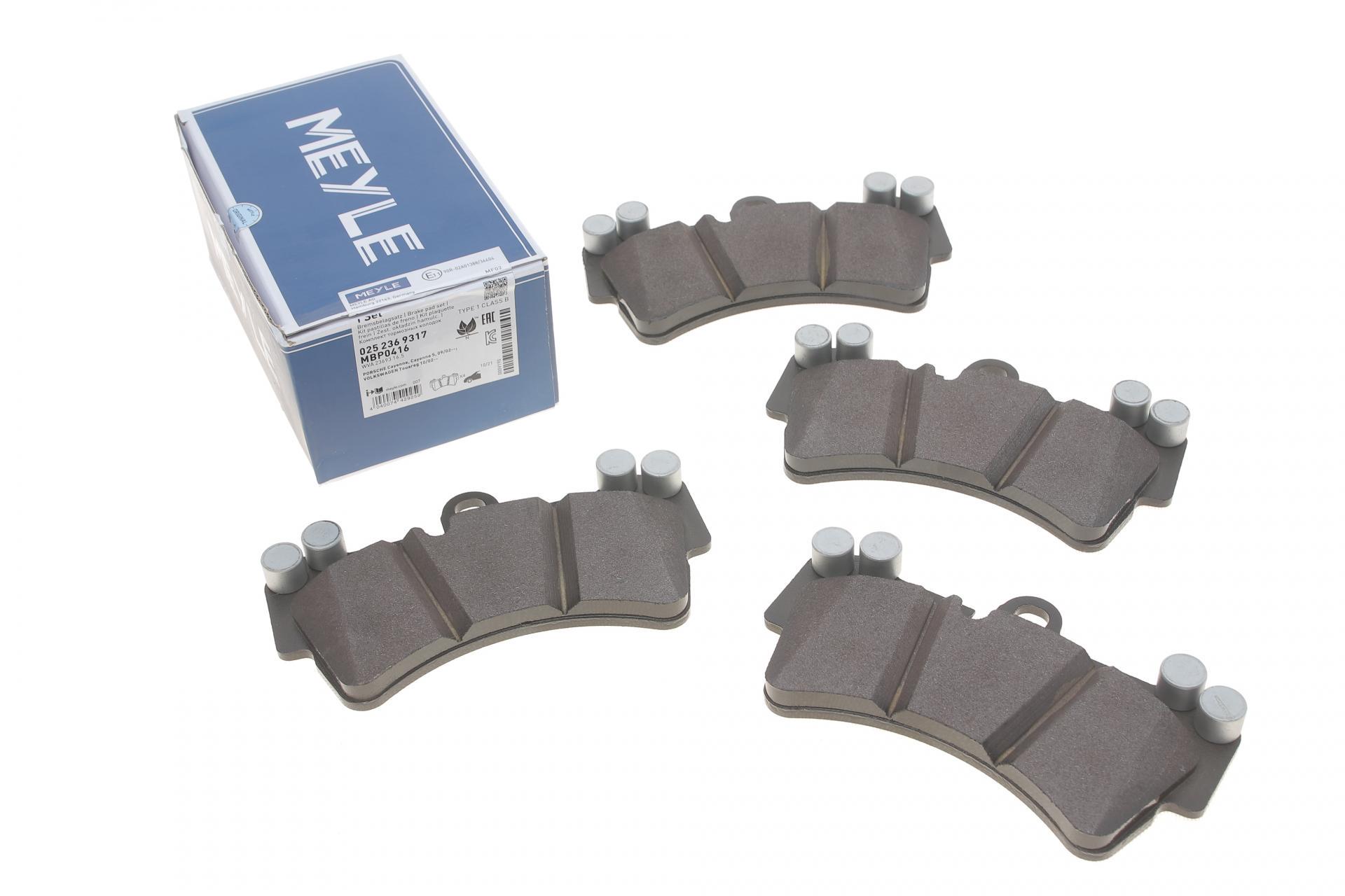 Гальмівні колодки передні Meyle для Audi Q7/Porsche Cayenne/VW Touareg 02-10 Brembo 190,2x106,5x16,5 мм (025 236 9317)