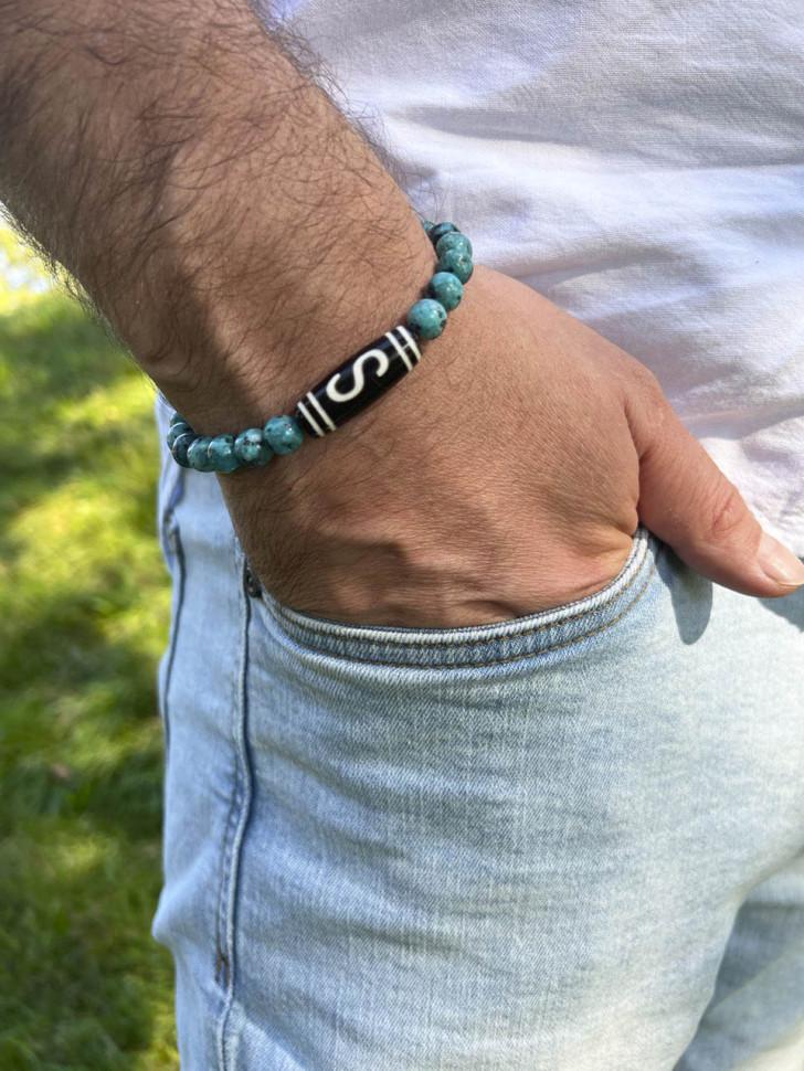 Браслет з агату з бусиною Тибету Дзі (4671) Браслет з агату з бусиною Тибету Дзі (4671)