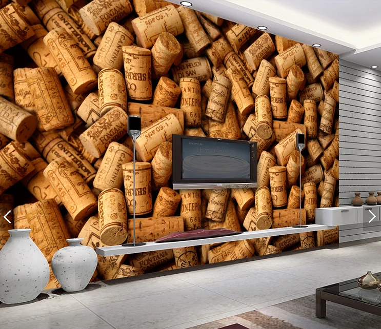 Фотошпалери, що миються флізелінові 3D для спальні/зали/кухні Корки