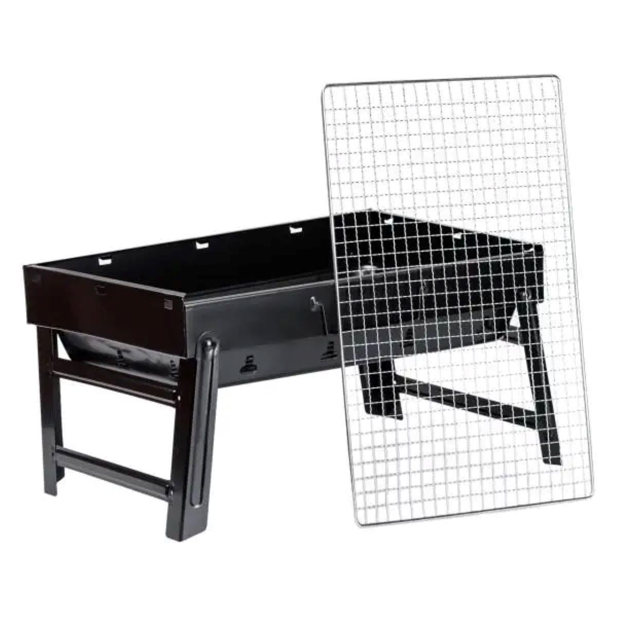 Мангал переносной складной с решеткой 43x30x23,5 см (4034)