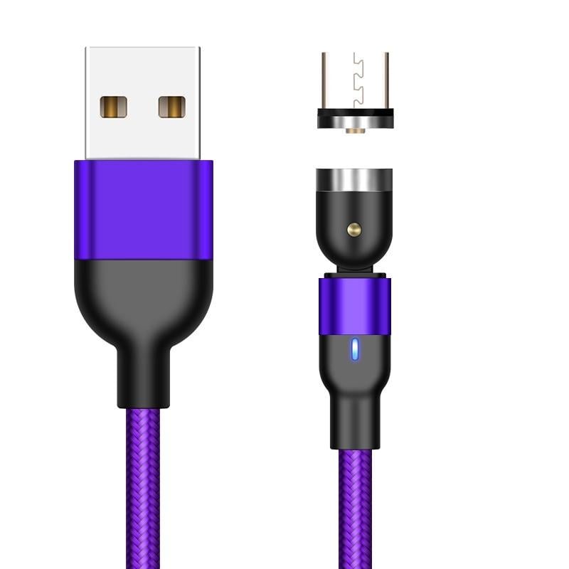 Кабель магнитный Greenport M1A08 microUSB поворотный 3 A 1 м Purple (3358863)