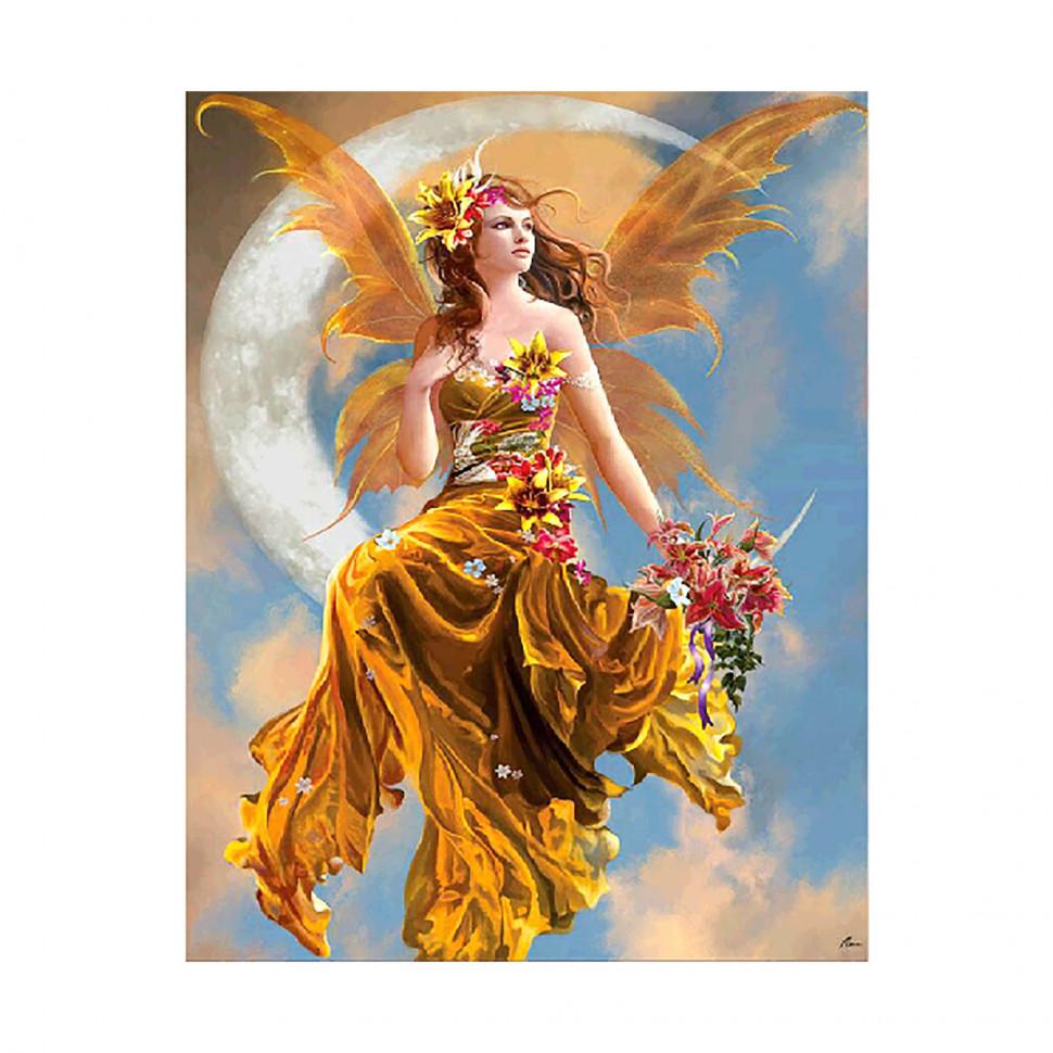 Алмазная мозаика Strateg Девушка на Луне 2 40х50 см (FA40489)