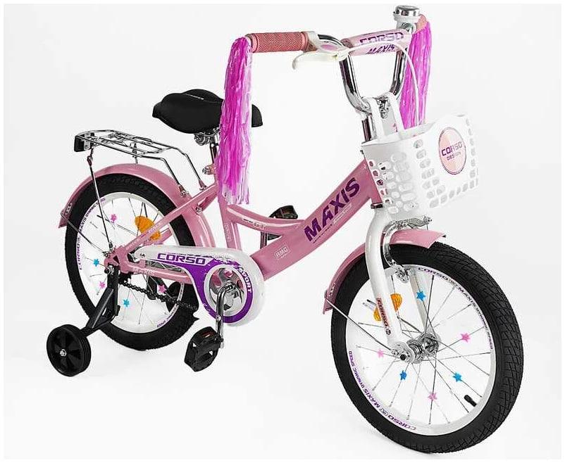 Велосипед Corso 18" Maxis с корзиной 2024 Розовый (CL-18699)