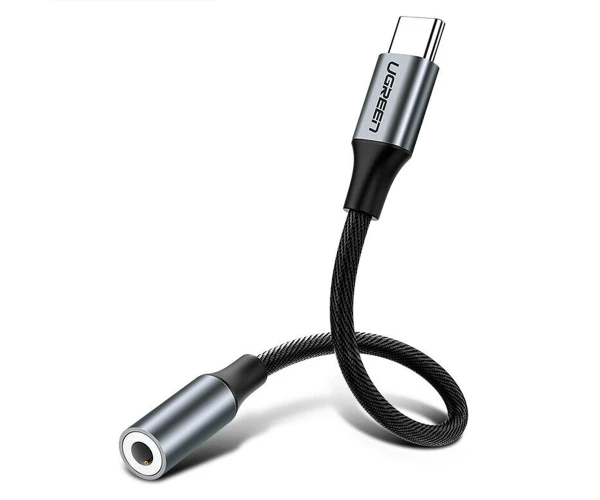 Переходник Ugreen AUX на 3,5 мм Type-C для наушников гарнитуры Dark Gray - фото 3