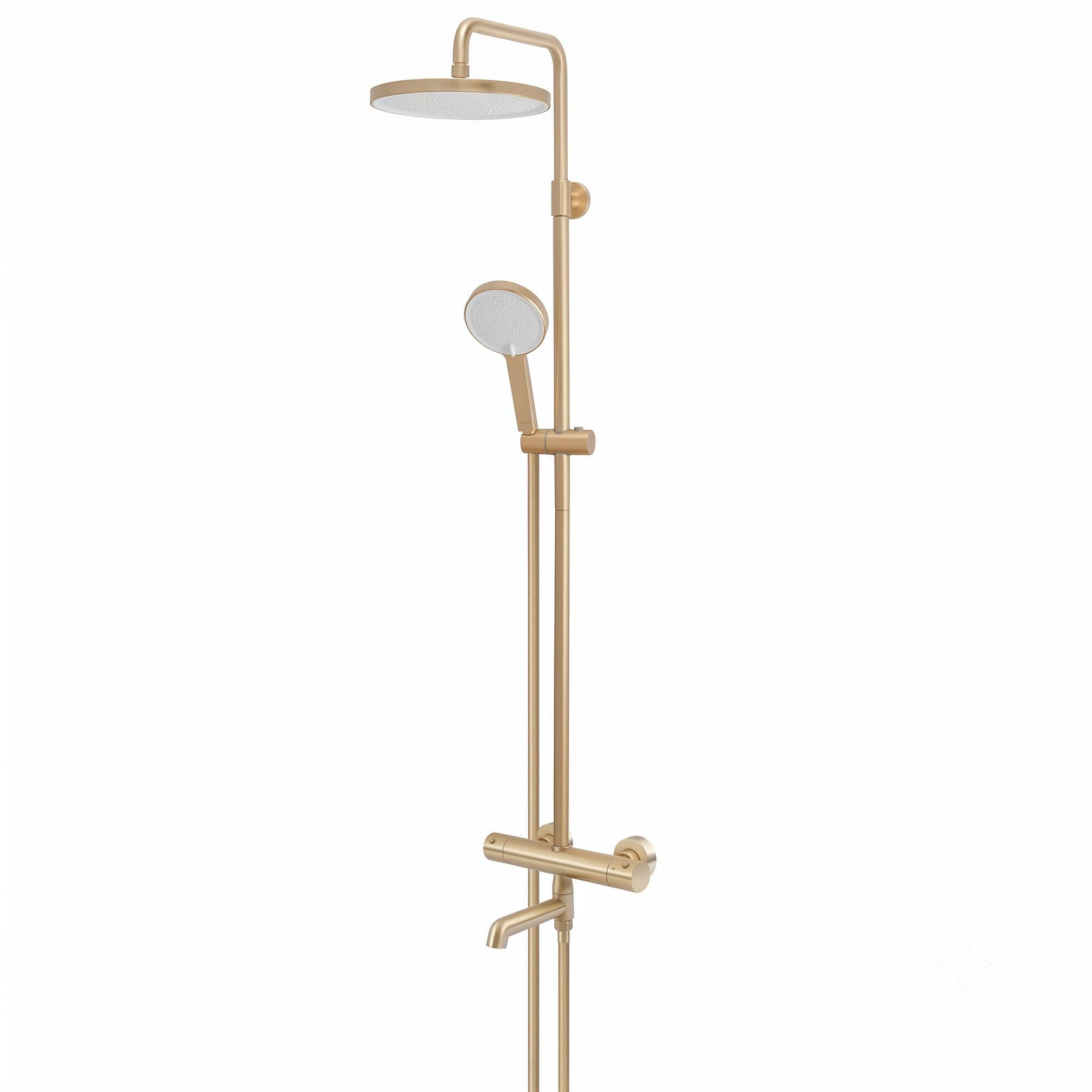 Душевая система KOER KB-57029-12 с термостатом латунь Золотой матовый (KR5956)
