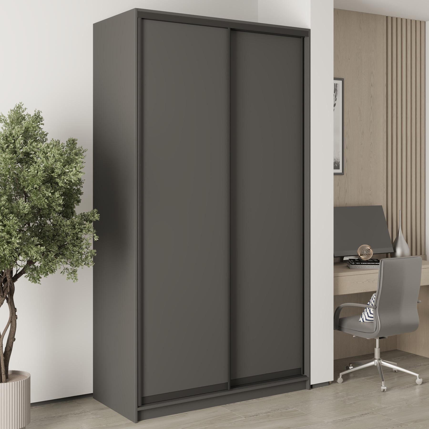 Шкаф-купе двухдверный MebelStar Стандарт BG 2 ДСП 130x60x240 см Антрацит (MBS-10042)
