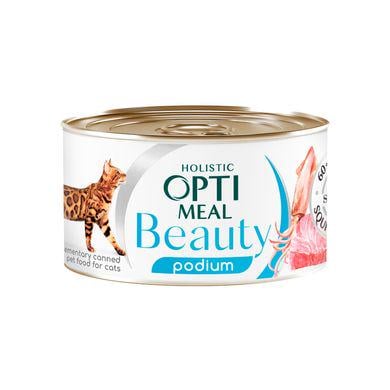 Вологий корм для котів Optimeal Beauty Podium 70 г Тунець та кальмари
