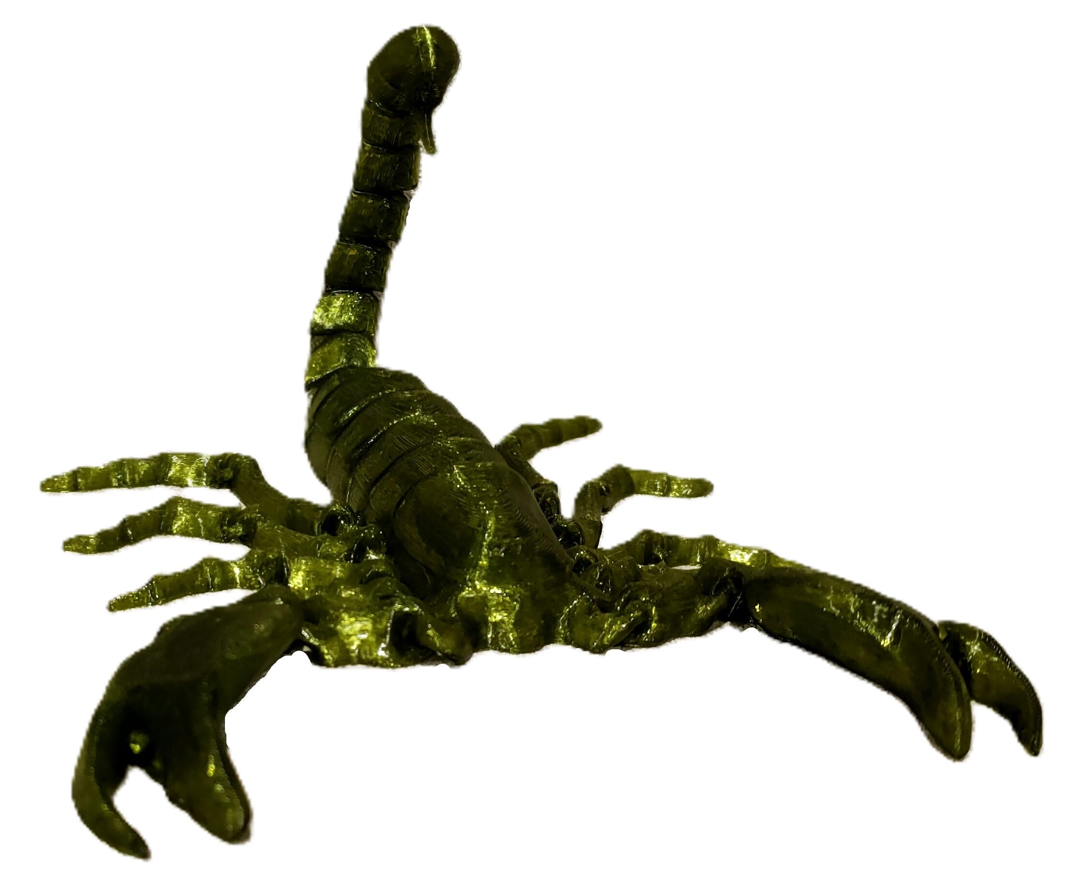 Декор "Скорпион" Зеленый полупрозрачный 140х220 мм с поднятым жалом 140х150х60 мм (SCO-31G-NP)