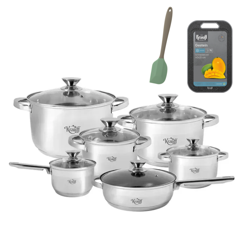 Набір каструль Krauff Heilsam з кулінарними інструментами (28567)