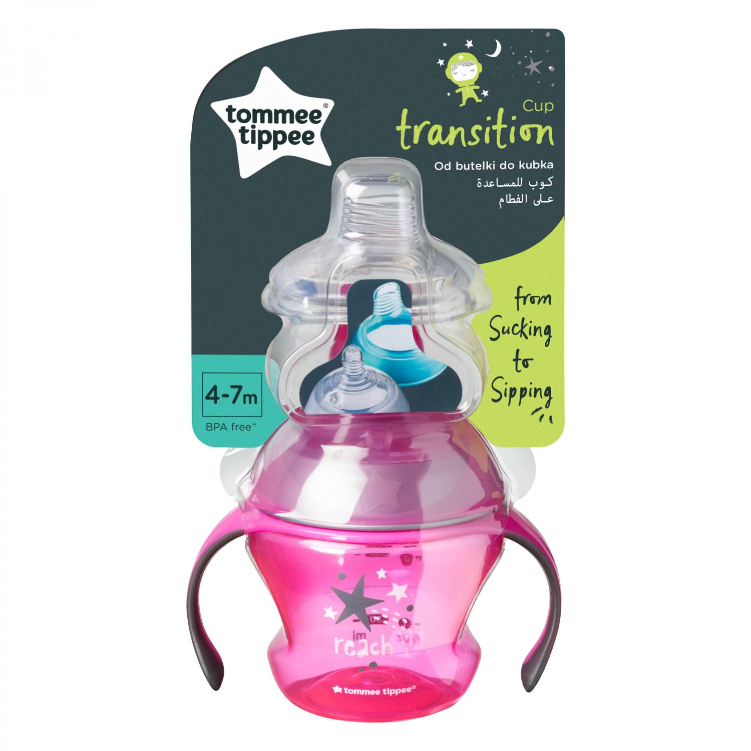 Поїльник Tommee Tippee Transition зі змінним носиком 4-7 міс 150 мл Рожевий (TT0052-3-ROZ) - фото 3