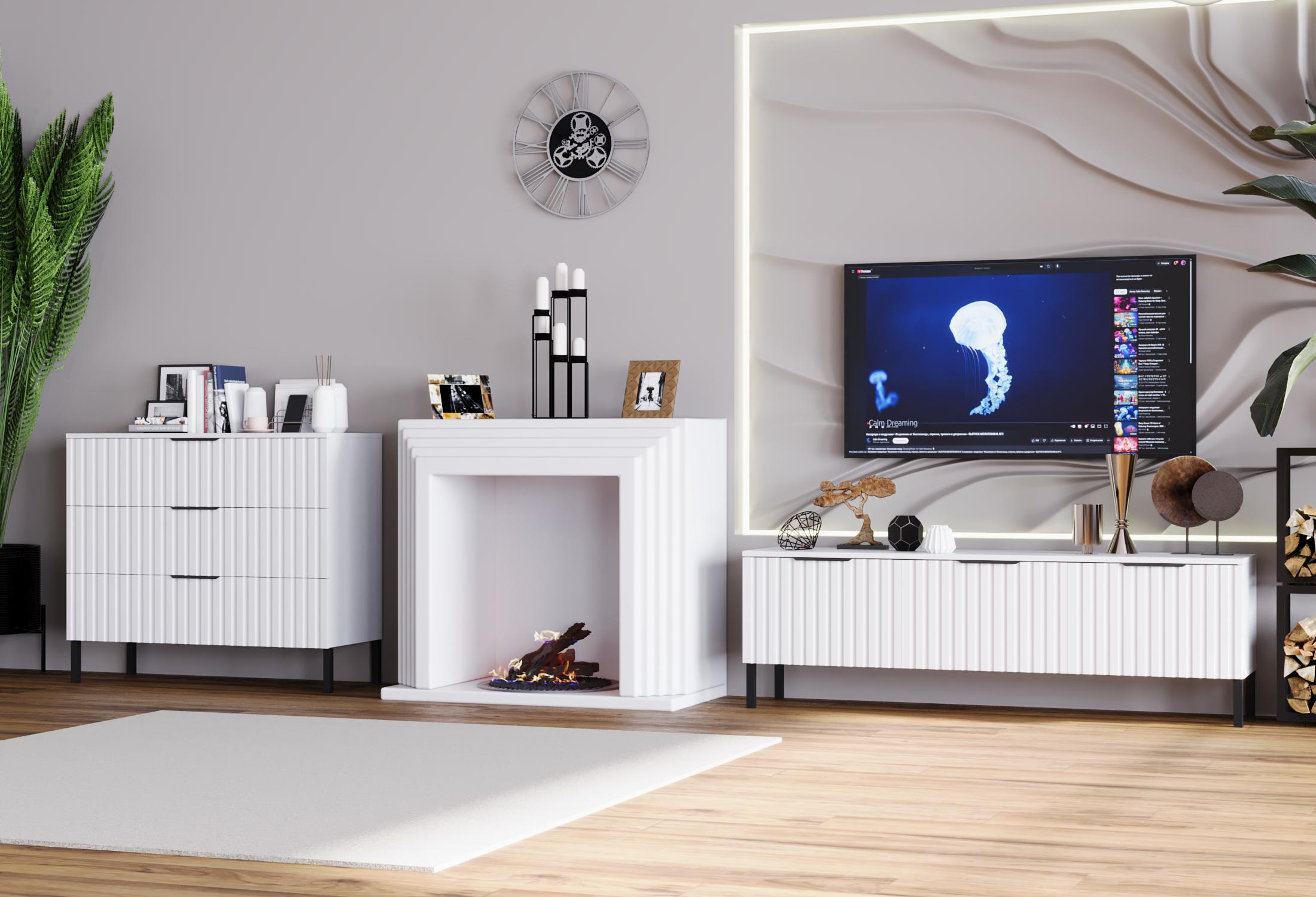 Комод DiPortes Саванна РЕТРО К-30 МДФ 100х83х40 см Белый матовый (01316) - фото 3