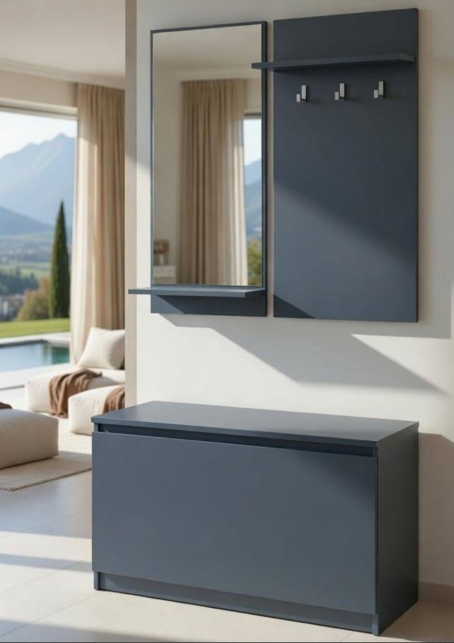 Прихожая Мастер Форм Брайт 1000/ДСП 900х376х2000 мм Антрацитовый (20694)