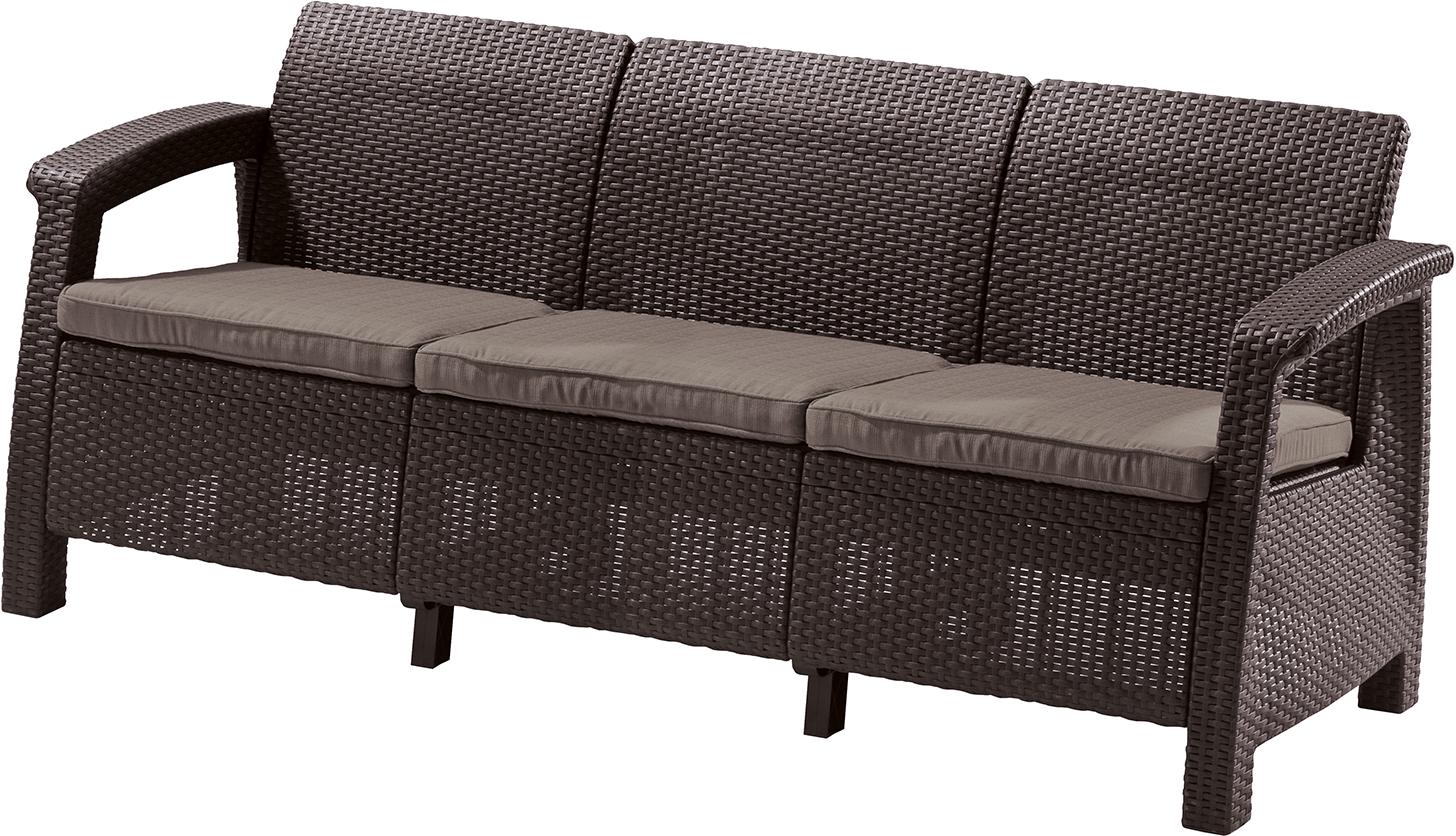 Диван садовий Corfu love seat max 61х182 см Коричневий (223207)