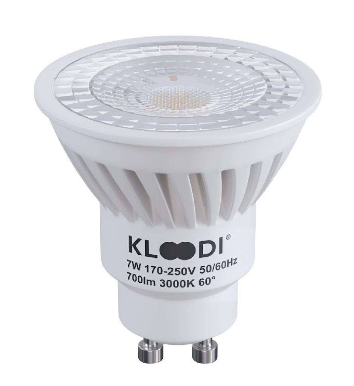 Лампа LED Kloodi KDGU10-7WSMD 3K 60D GU10 7W 3000К 700Lm (13532550)