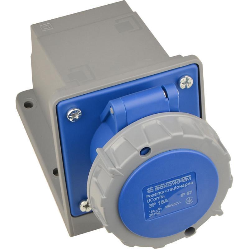 Розетка стационарная АСКО-УКРЕМ UСombi полиамид 3P 2Р+РЭ 16A IP 67 (A0080010143)