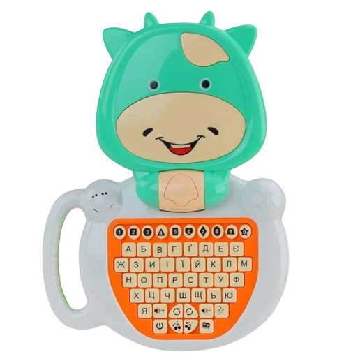 Іграшковий навчальний ноутбук для дитини PL-21-54 Корівка пластиковий українське озвучування (2700082580)