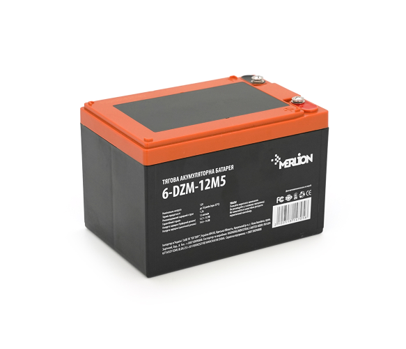 Тяговая аккумуляторная батарея AGM Merlion 6-DZM-12 12V 12Ah M5 (1904293000)