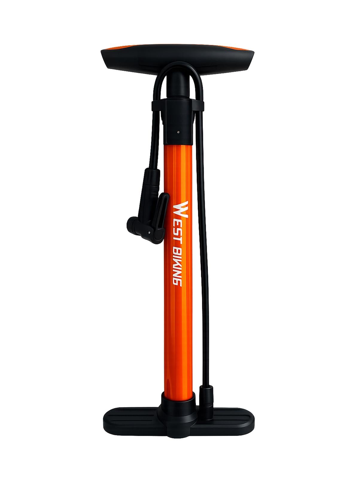 Насос велосипедный ручной WestBiking 160 PSI 3 насадки Оранжевый (73969) Насос велосипедный ручной WestBiking 160 PSI 3 насадки Оранжевый (73969)