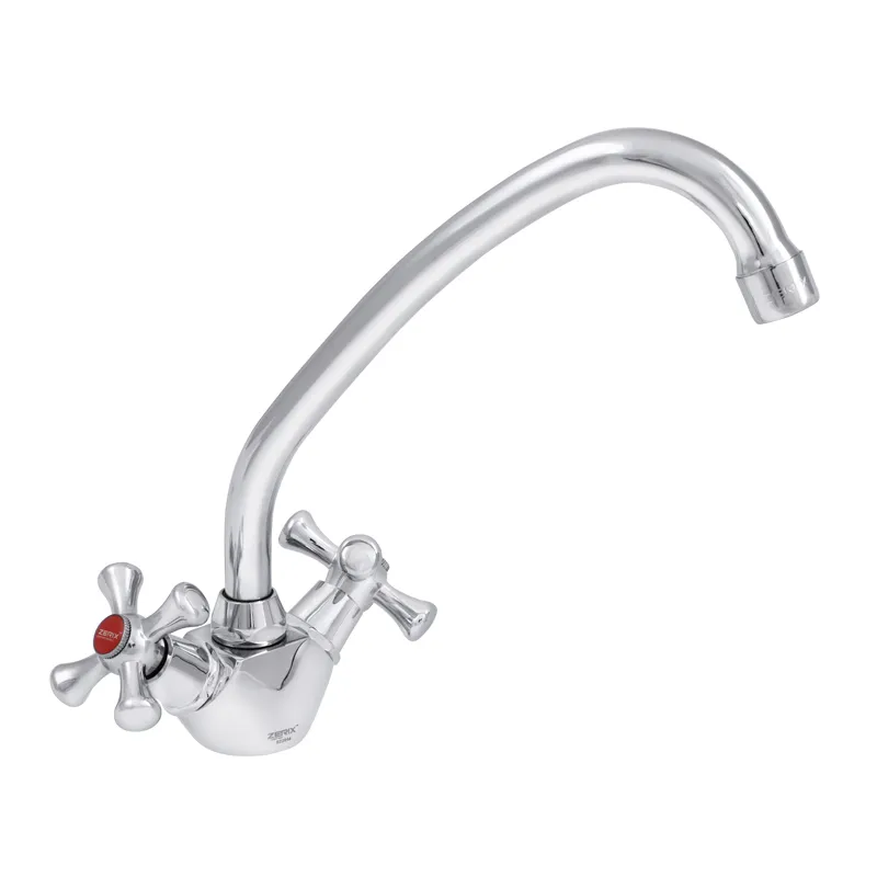 Смеситель для кухни Zerix TFG 827 из силумина Стальной (ZX0074)