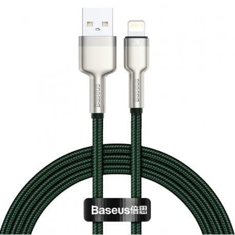 Кабель BASEUS Cafule Metal USB to Lightning 2,4A 1 м Green (CALJK-A06)