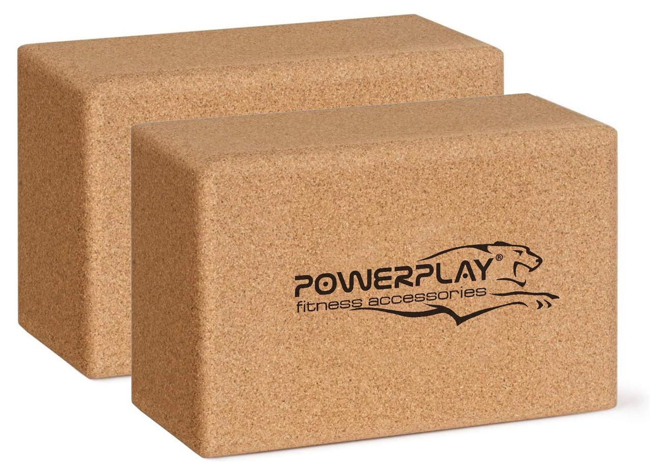 Блоки для йоги PowerPlay Cork Yoga Block PP_4006 из пробкового дерева 2 шт. (A-012905)