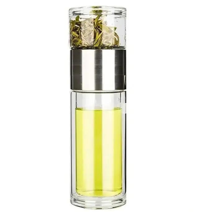 Колба для заваривания стеклянная чая 250 мл с ситечком и крышкой Black (TeaFlow 1B)