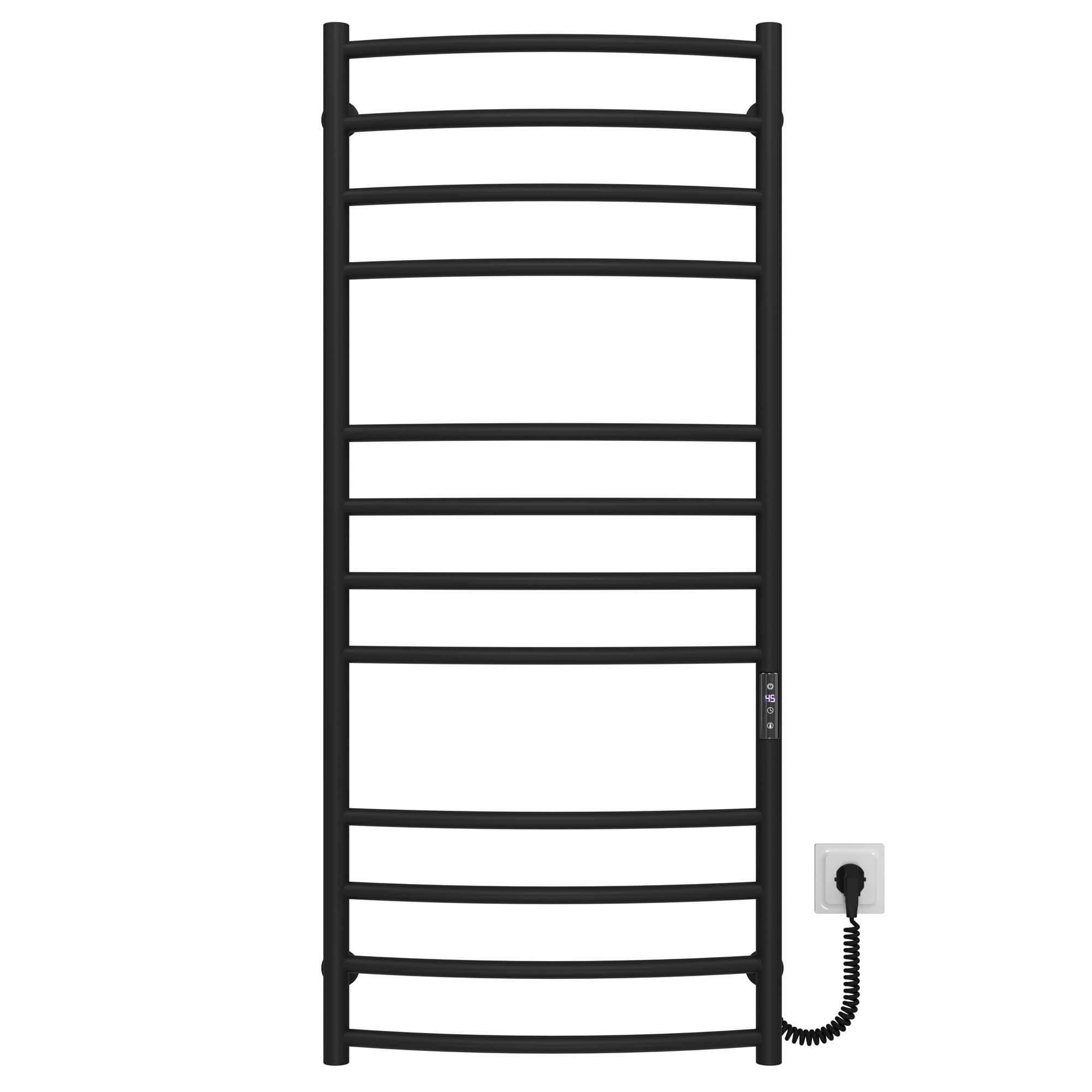 Полотенцесушитель электрический Deffi Классик Элит П12 JD03 правое подключение нержавеющая сталь 600х1200 мм Черный (C.KE.120.60.12.E.B.R.1)