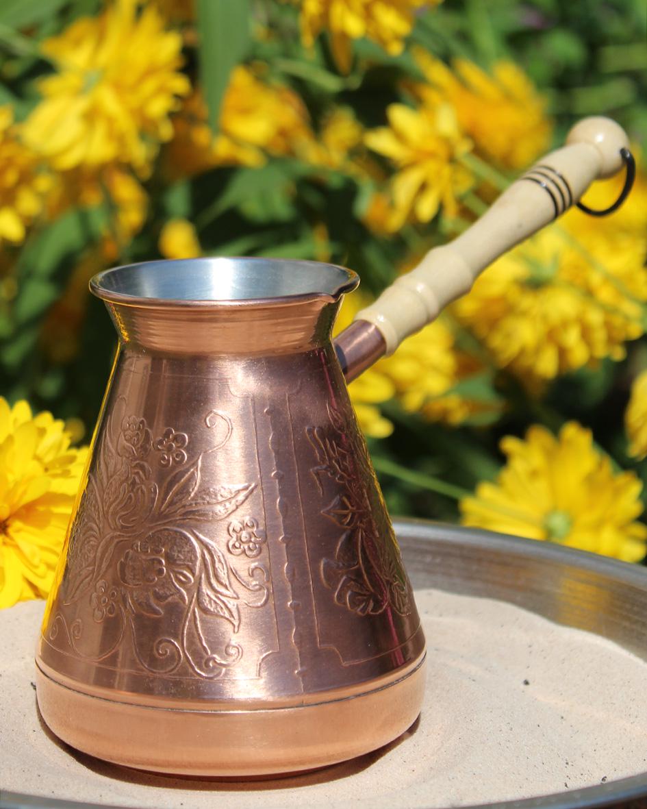 Турка медная Great Coffee Роза 500 мл Золотой (54822)