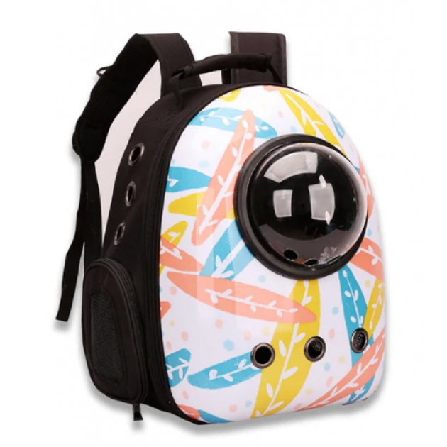 Рюкзак для переноски животных CosmoPet с иллюминатором Leaves - фото 2 Рюкзак для переноски животных CosmoPet с иллюминатором Leaves - фото 2