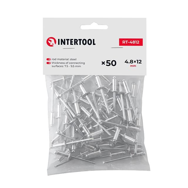 Заклепка алюмінієва Intertool 4.8х12 мм 50 шт. (RT-4812)