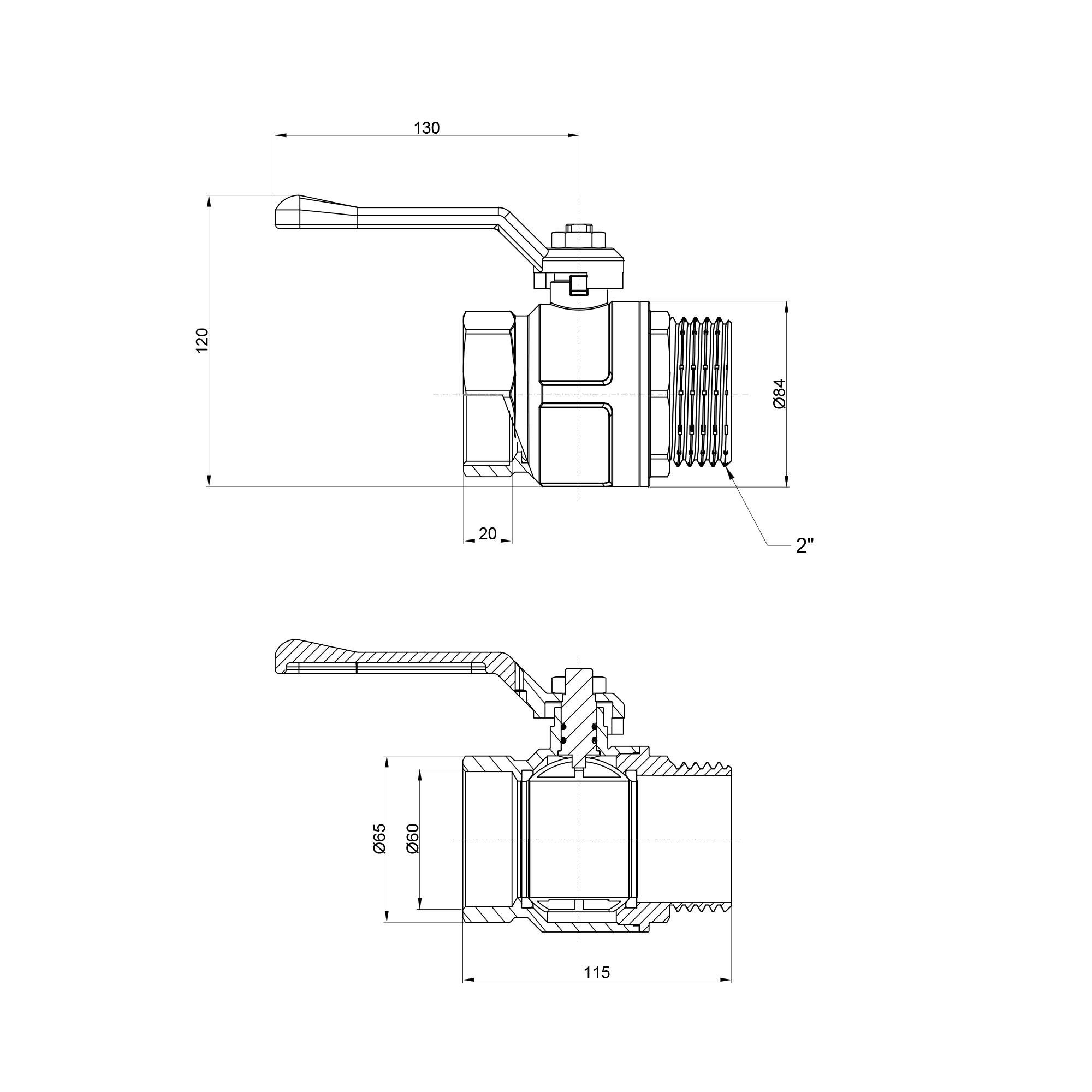 Кран кульовий ICMA №352 87352AJ11 2" ВЗ ручка (60678) - фото 2