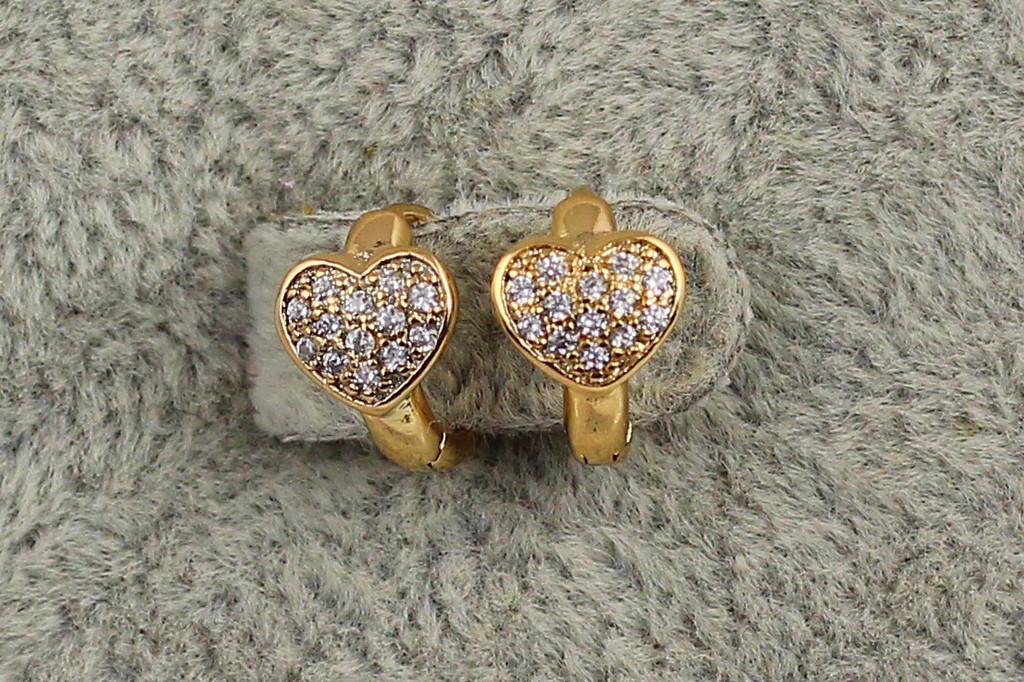 Серьги детские Xuping Jewelry Сердечки первая любовь 1 см Золотистый (1691146419)