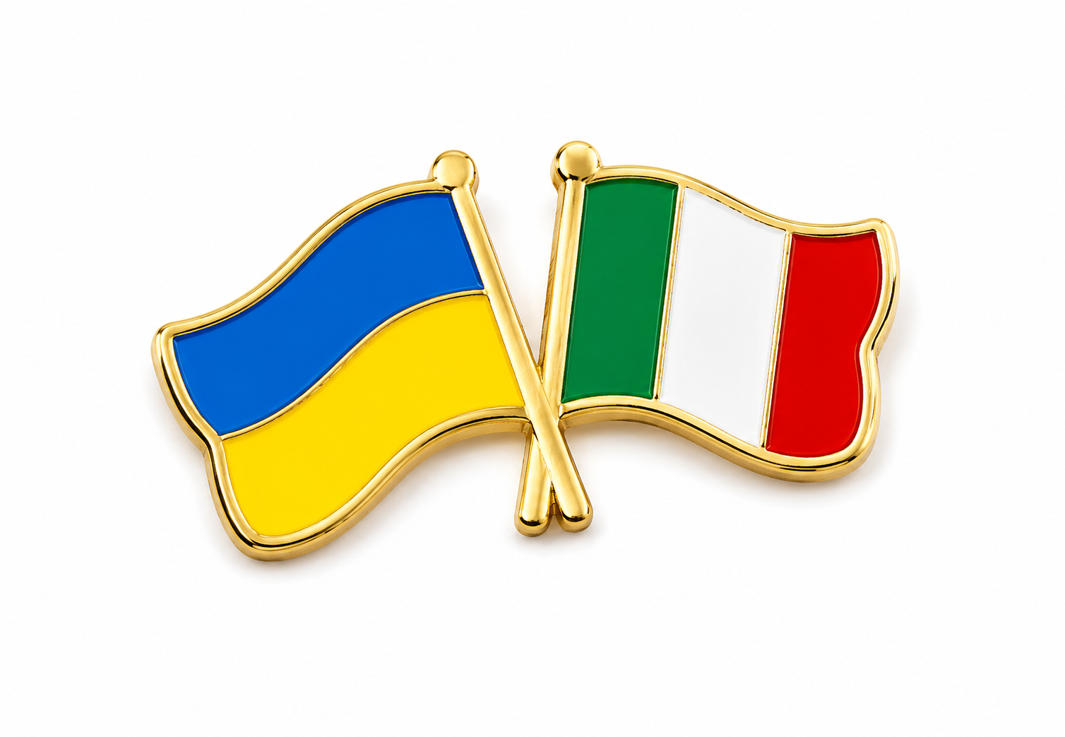 Значок Прапор Україна-Італія (2013349242)
