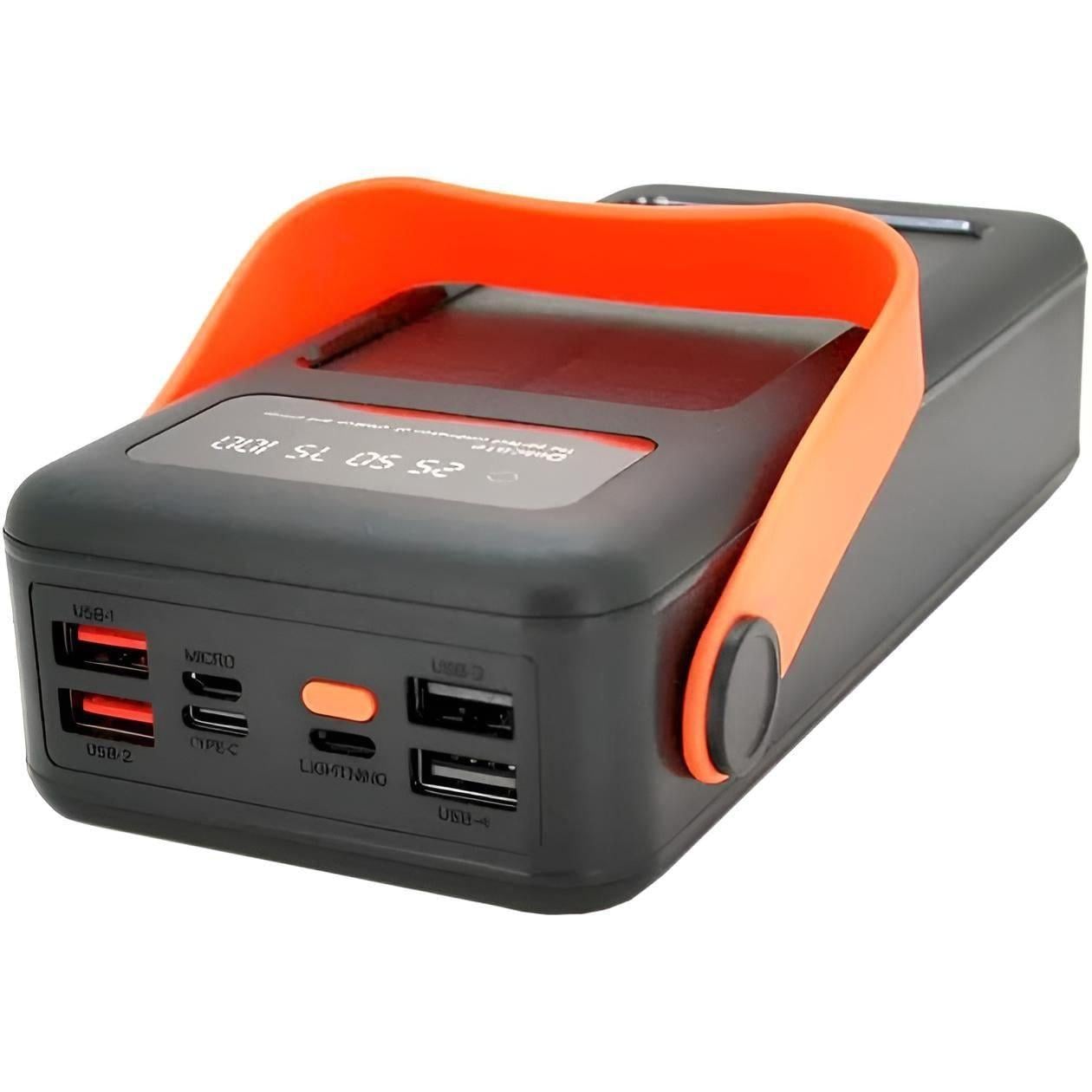 Повербанк на солнечной батареи 50000 mAh c USB и встроенными кабелями (JS-635CX)