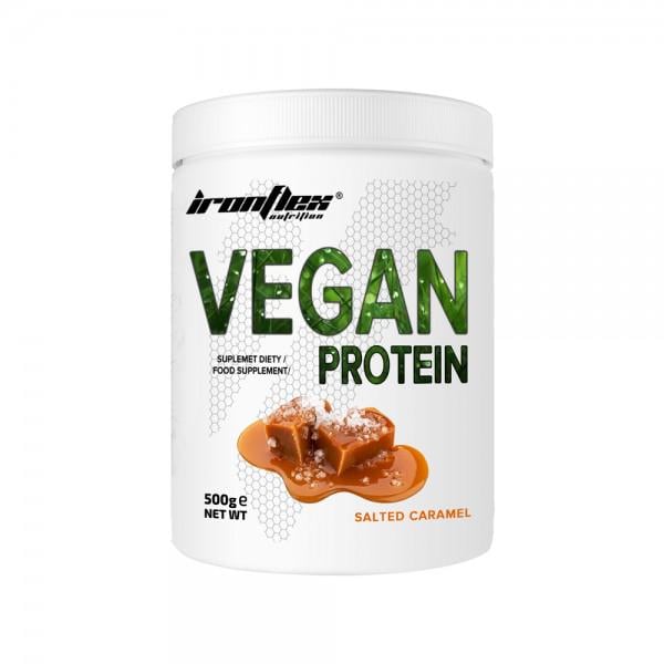 Веганский протеин IronFlex Vegan Protein Salted Caramel 500 g Веганский протеин IronFlex Vegan Protein Salted Caramel 500 g